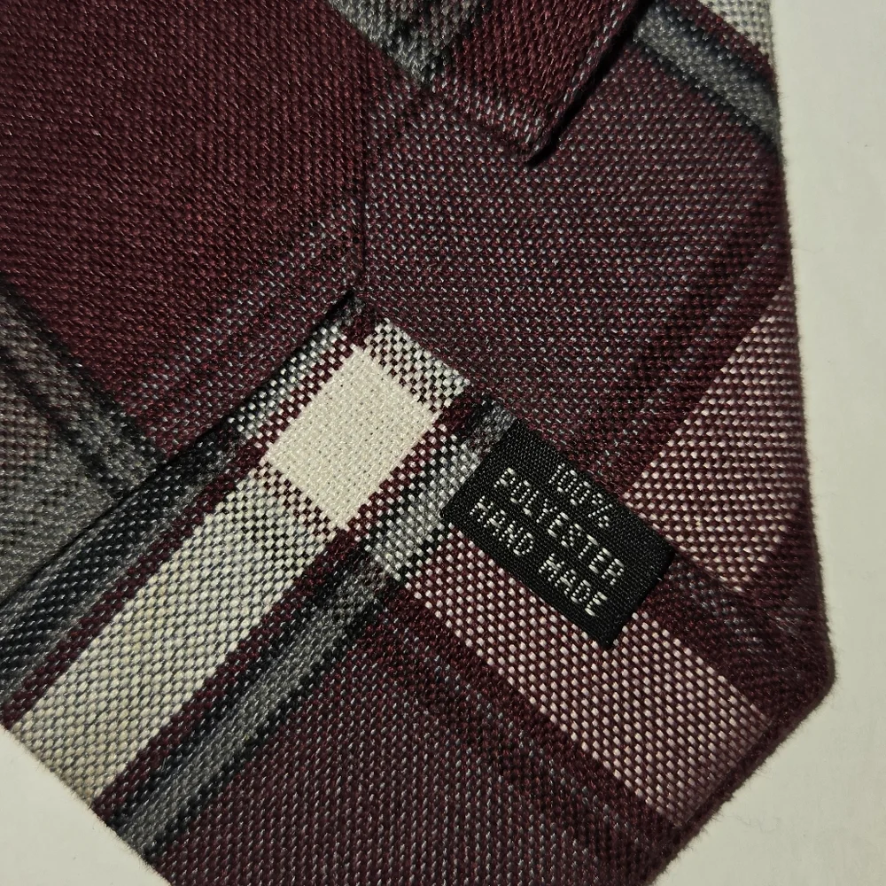 Cookie's Boy's Burgundy and Gray Plaid Pre-Tied Tie